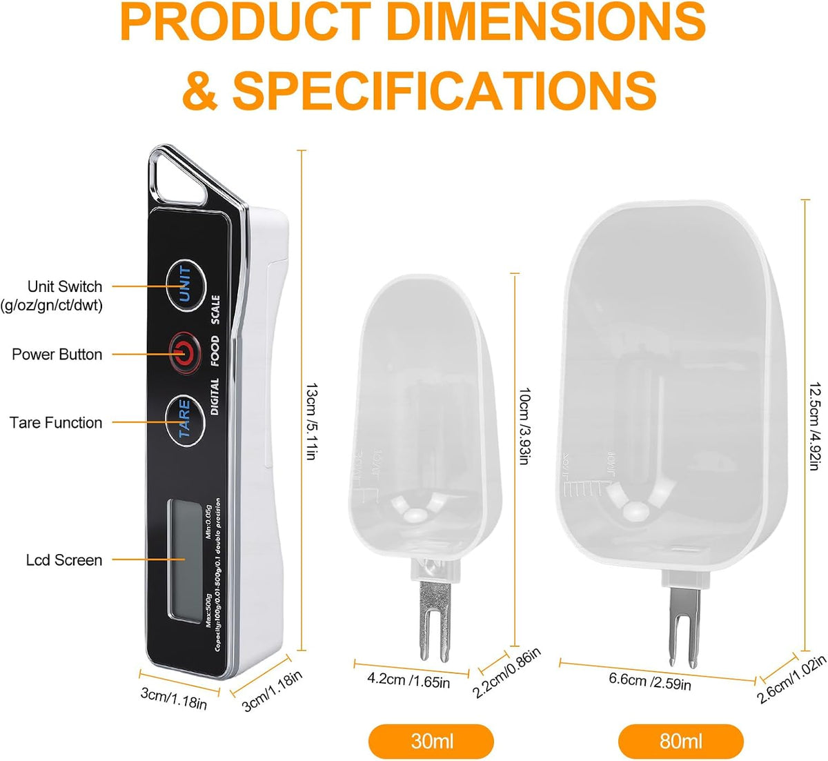 Digital Measuring Spoon Scale – 0.05 g to 500 g With Tare