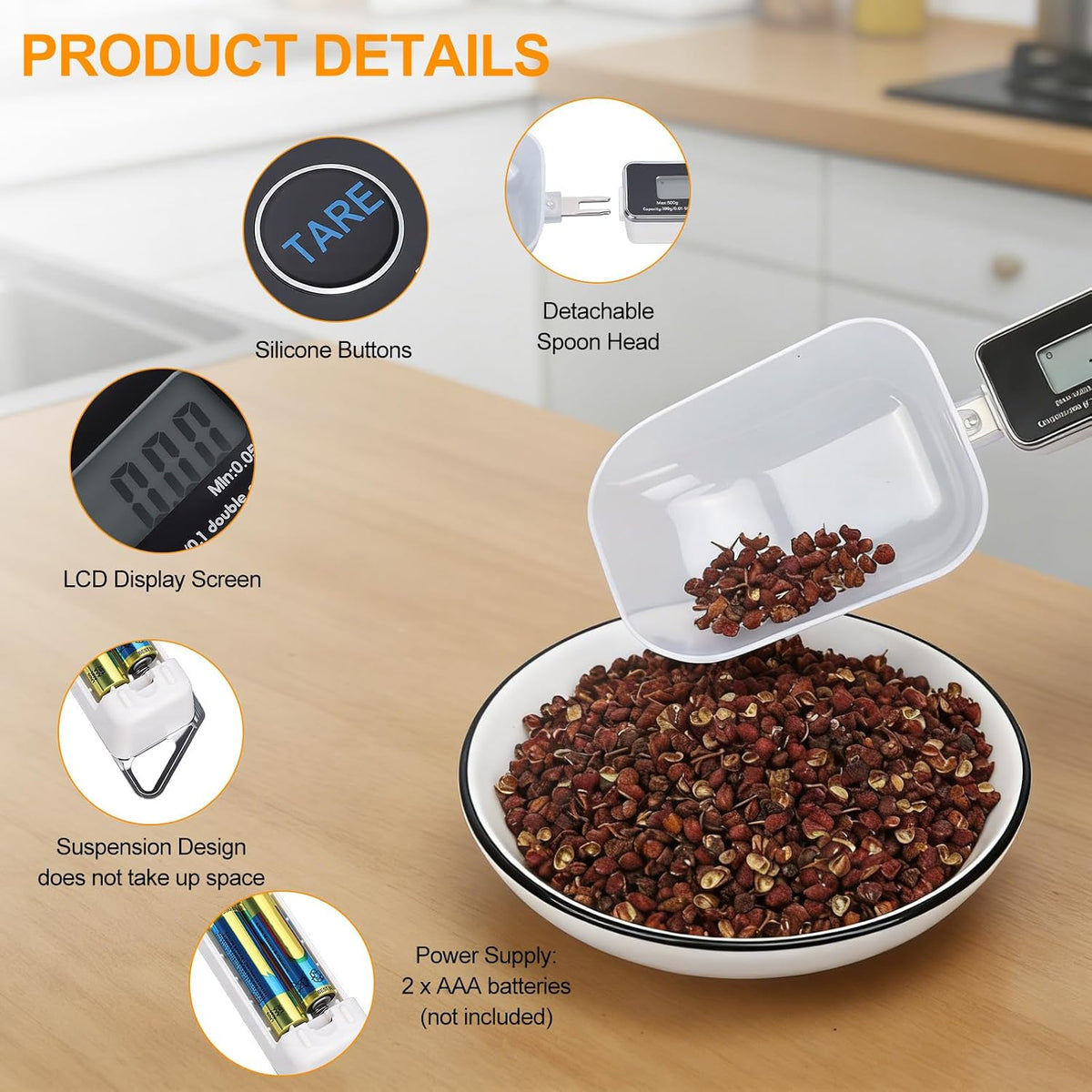 Digital Measuring Spoon Scale – 0.05 g to 500 g With Tare