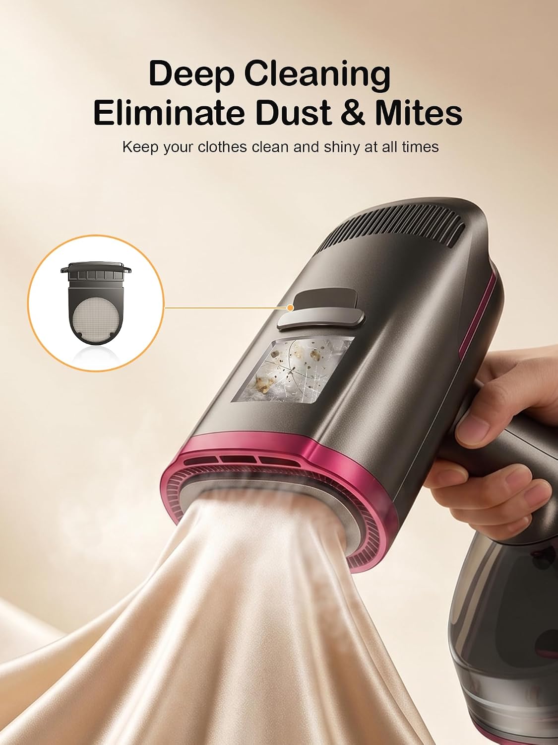 Handheld Vacuum Garment Steamer Iron – 2-in-1 Fast Wrinkle Removal