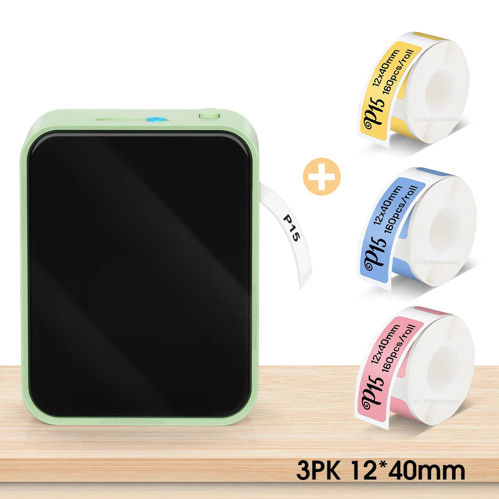 Green-3PK Mix color Wireless Bluetooth Label Maker – Portable Inkless Thermal