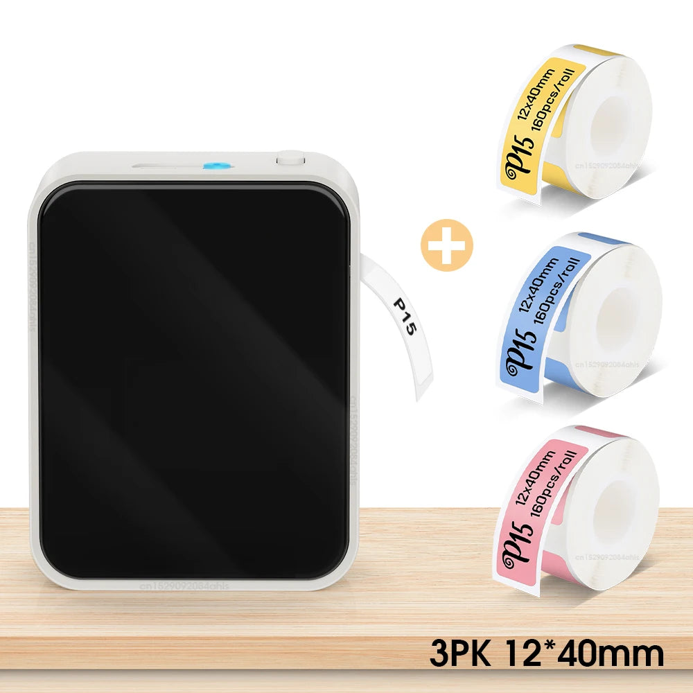 White-3PK Mix color Wireless Bluetooth Label Maker – Portable Inkless Thermal