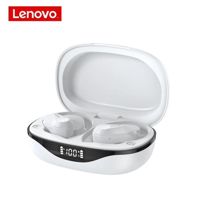 WHITE Color Wireless Sports Ear Hook Earbuds – Bluetooth 5.3 & LED Display