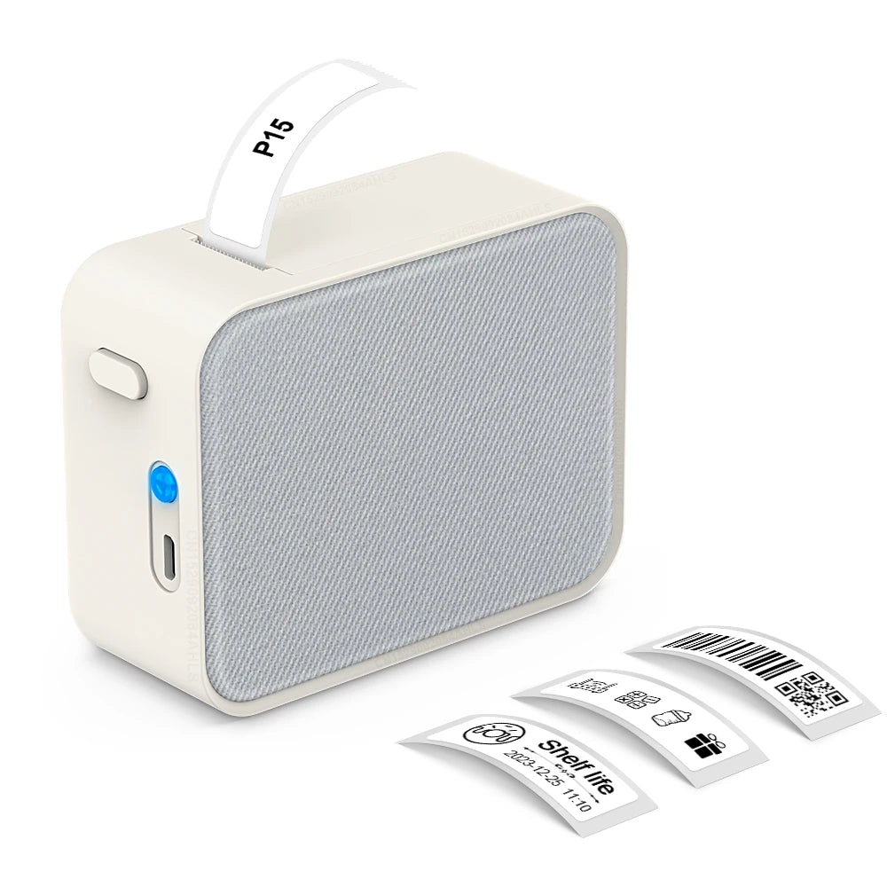 Grey Cloth color Wireless Bluetooth Label Maker – Portable Inkless Thermal