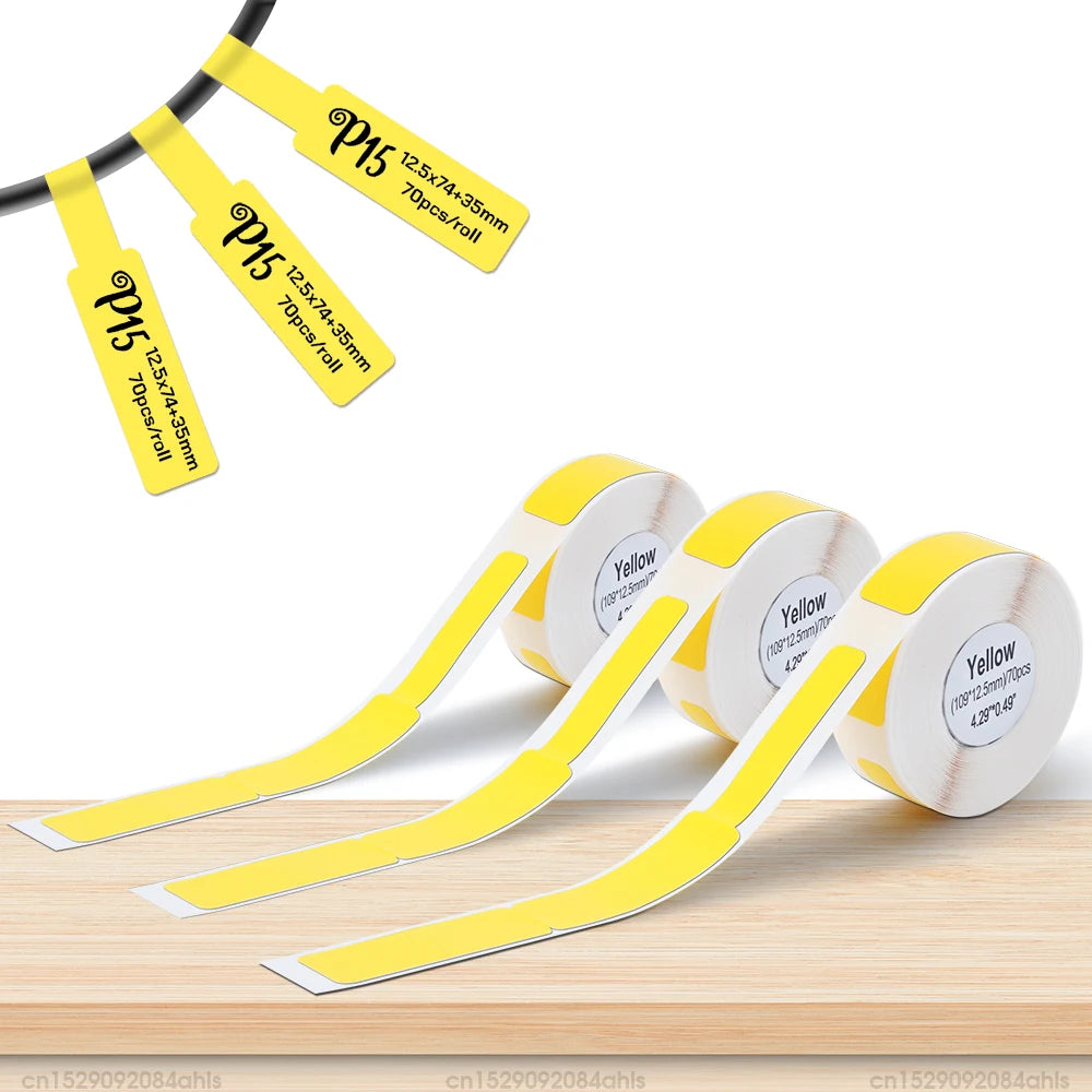 3PK Yellow Cable color Wireless Bluetooth Label Maker – Portable Inkless Thermal
