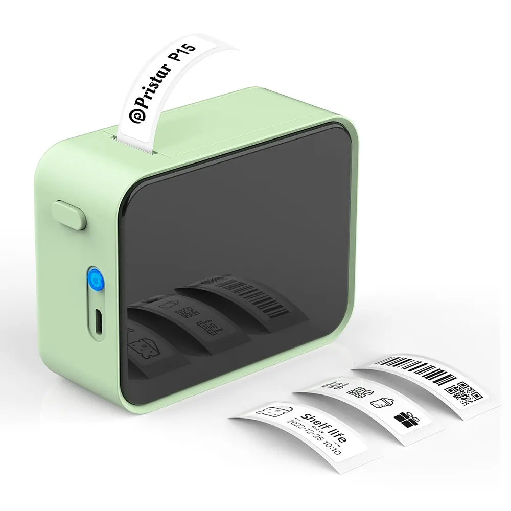 Green Printer color Wireless Bluetooth Label Maker – Portable Inkless Thermal